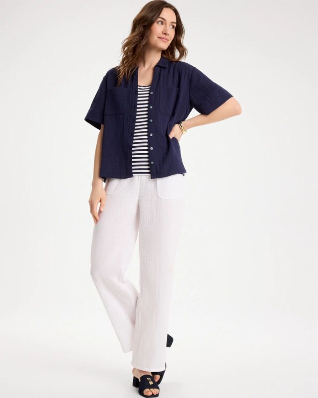 Cotton Gauze Camp Shirt - image 2